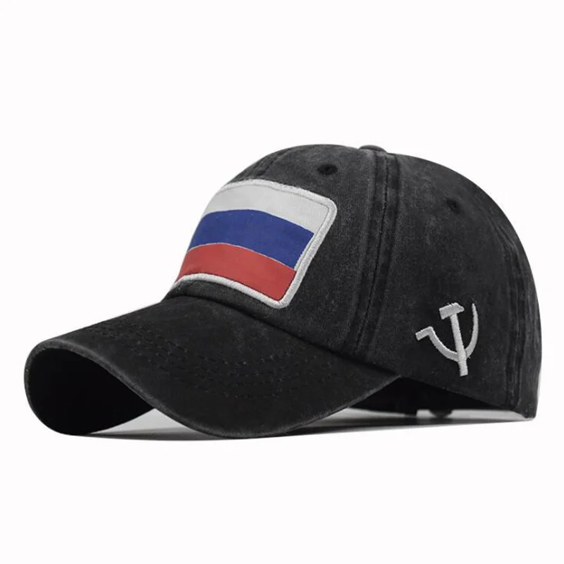Новая бейсболка с российским флагом хип-хоп Моющийся хлопок Snapback Кепка дешевая облегающая Кепка для мужчин и женщин