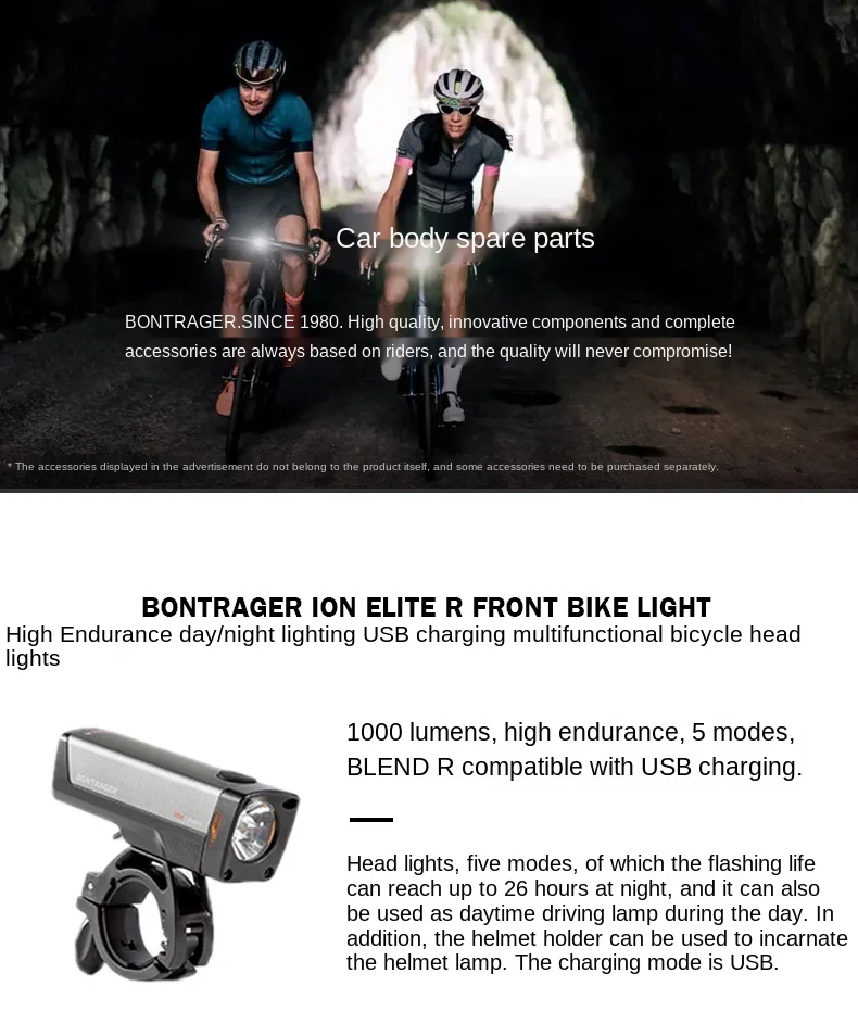TREK Bontrager lon Elite R Rechargeable LED Lights 4Bike Cycling