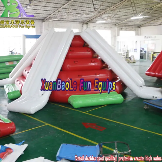Red N White Adults/Children Floating Inflatable Climbing Water Tower Slide For Lake Or Sea 5