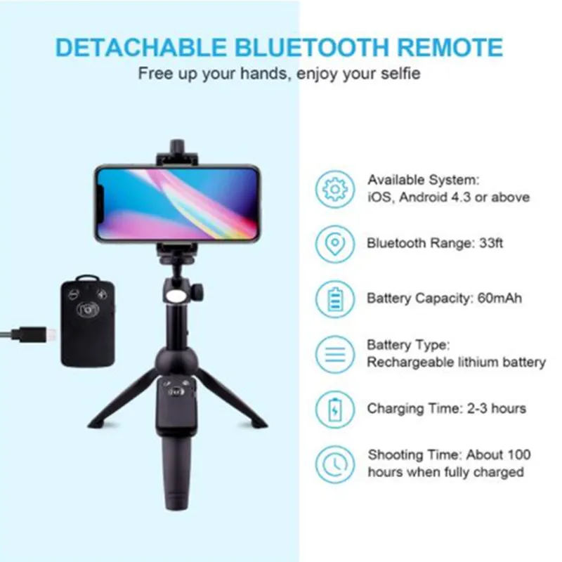 Беспроводной мини 3 в 1 Bluetooth селфи палка штатив монопод для iPhone Xs MAx X Andriod IOS для Gopro Hero 7 6 Yi Cam для DJI