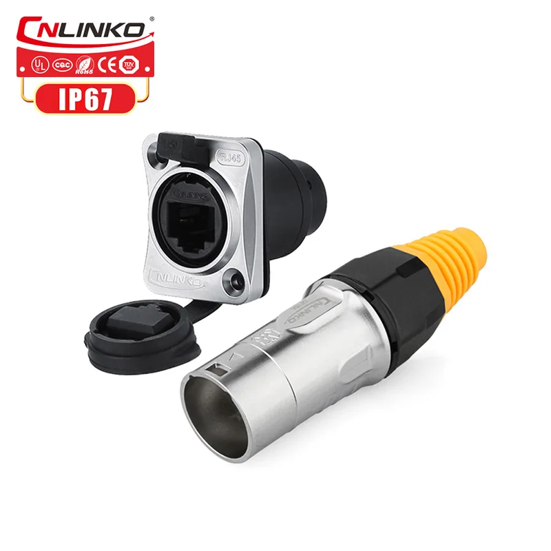Cnlinko UL/TUV 8pin открытый rj45 кабель ethernet разъем устойчивый к непогоды IP65 сигнала