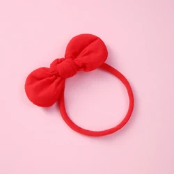 Baby Girls Bowknot Headband Fashion Hair Accessories Newborn Solid Color Beauty Headdress Elastic Rabbit Ear Hairband 34 Colors