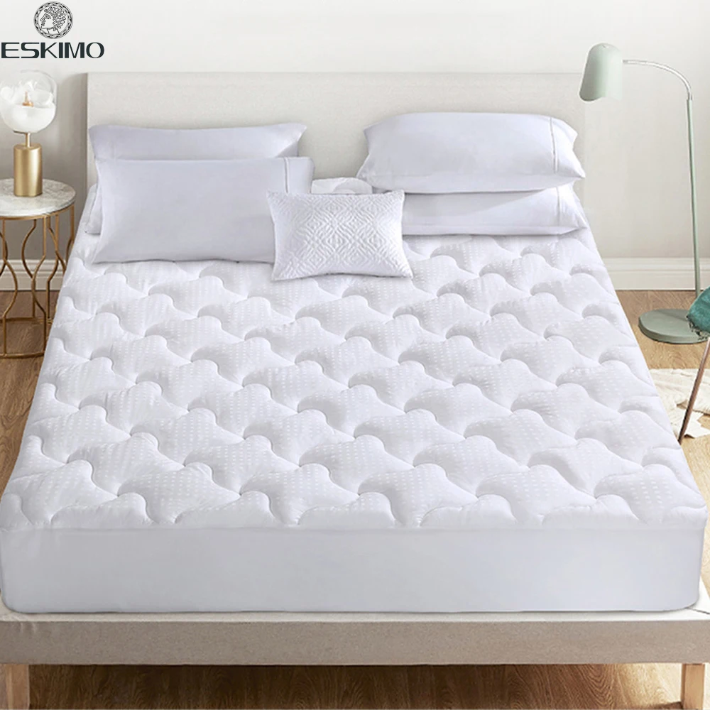ESKIMO Quilted Mattress Cover Solid Color Quilted Bed Fitted Sheet Soft High Quality Bed Protector Pad Cover 8-21