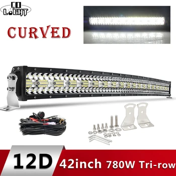 

CO LIGHT 3-Rows Led Light Bar Curved 780W 42 inch Offroad 4x4 Led Bar Car Spot Flood Combo Work Lights for Truck UAZ SUV 12V 24V