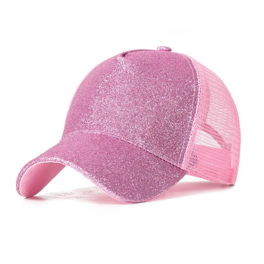 Новинка, блестящая бейсбольная кепка "конский хвост" для женщин, Snapback, шапка для папы, сетчатая Кепка для грузовика, Женская кепка, s, грязная булочка, регулируемая, в стиле хип-хоп, с блестками
