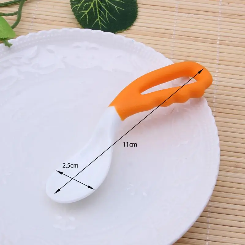 

2Pcs Baby Infant Spoon Solid Feeding Safe Pacifier Bending Spoon Curved Flatware