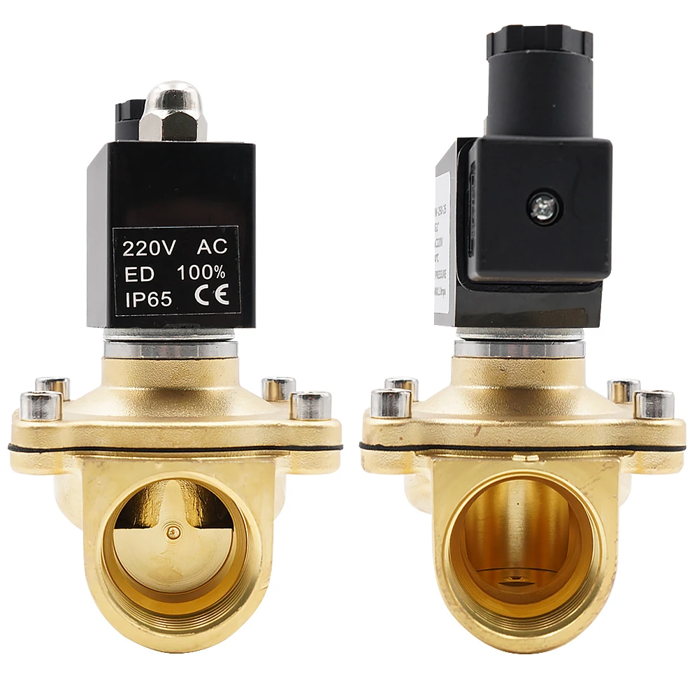 Normally Closed Solenoid Valve for Water Oil Air AC220V DC12V DC24V AC24V G3/8"toG2" Brass Electric Solenoid Valve NBR or VITON. with vacuum switch solenoid valve