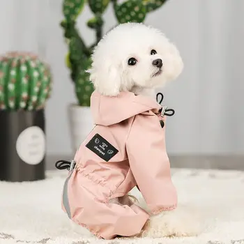 

Pet Dog Raincoat Puppy With Hood Waterproof Breathable Sweat-absorbent Reflective Raincoat Dog Raincoat Pet Supplies#