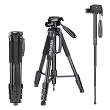 Neewer Camera Tripod Monopod Aluminum Alloy with 3-Way Swivel Pan Head Carrying Bag for Sony/Canon Portable 70 inches/177 cm