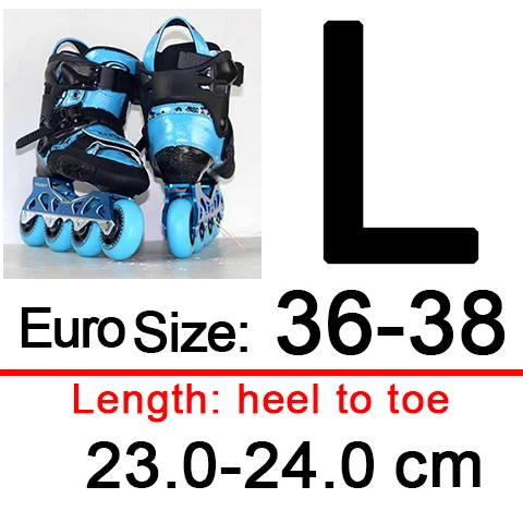 blue size L Детские роликовые коньки Slalom CityRun, роликовые коньки, роликовые коньки, обувь для уличных катаний, Детские регулируемые кроссовки IA109 - Цвет: blue size L