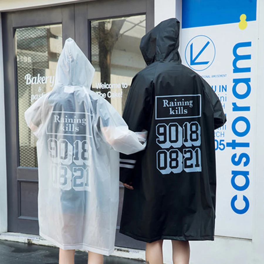 Мужской и Женский дождевик водонепроницаемый прозрачный желтый для мотоцикла