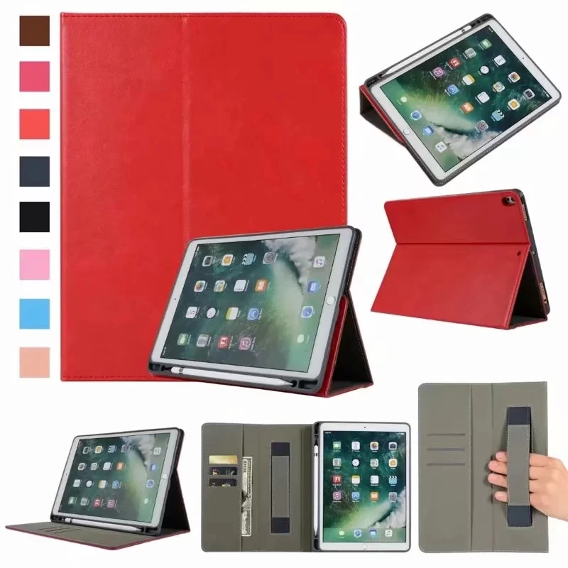 Для iPad 10,2 Чехол Премиум кожаный держатель для карандашей чехол для iPad Air 3 10,5 чехол с подставкой и карманами для карт ремешок на запястье