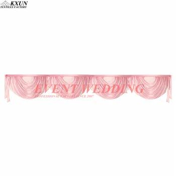 

Cheap Price Ice Silk Table Swag Valance Drape For Table Skirt Table Cloth Party Event Decoration