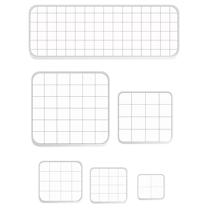 

6 Pieces Assorted Sizes Acrylic Stamp Blocks Clear Stamping Blocks Tools Set with Grid Lines for Scrapbooking Album Card Making