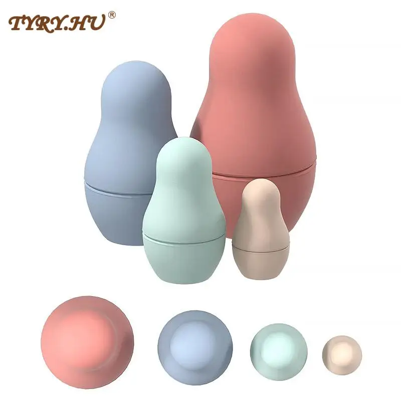 

1Set Silicone Matryoshka Educational Toy Baby Intellectual Doll Gift Soft Building Stracking Blocks Food Grade Stracking Toys