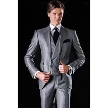 Последнее поступление Для мужчин Костюмы Блейзер с брюками Slim Fit Повседневное пальто для свадьбы шаферы, Женихи костюм со смокингом, Для мужчин(пиджак+ брюки+ жилет