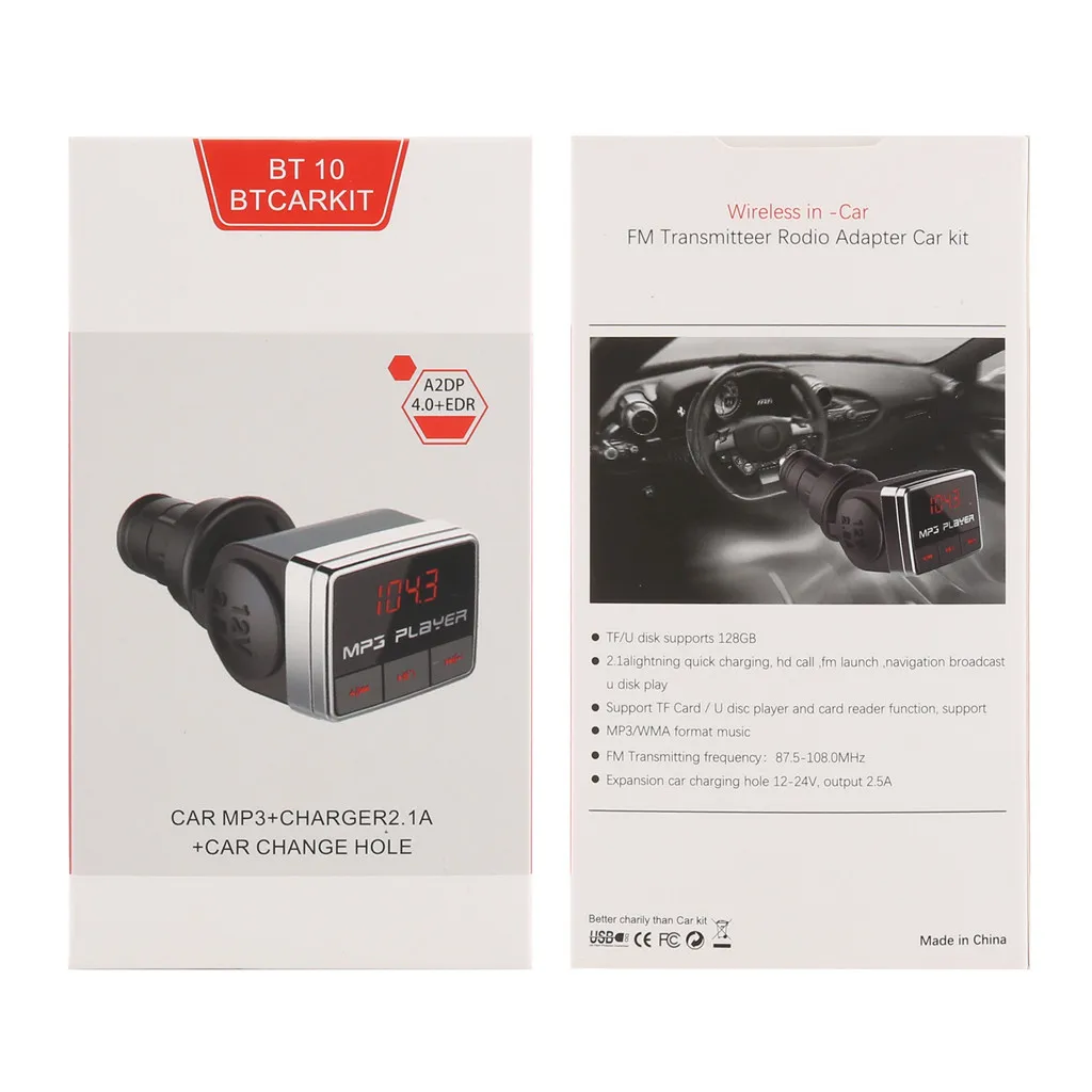 Автомобильный Bluetooth fm-передатчик MP3 плеер Радио адаптер Комплект светодиодный цифровой дисплей беспроводной Bluetooth автомобильный комплект свободные руки# BL45