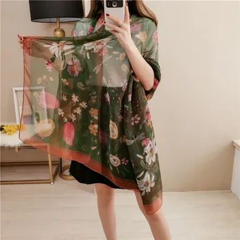 

2020 Japanese and Korean sweet and soft yarn long towel imitation silk women's Silk Scarf sunscreen shawl Chiffon beach towel