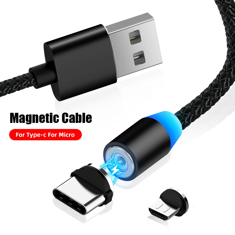 Магнитный USB кабель светодиодный Micro usb type C кабель для быстрой зарядки телефона код зарядного устройства для samsung huawei Xiaomi USB-C кабели