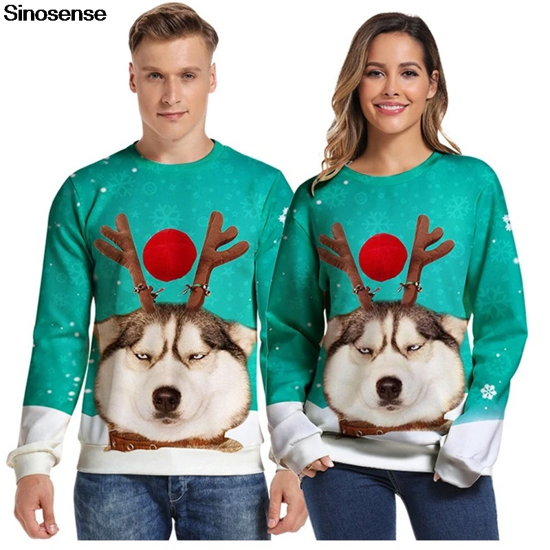 3D Novelty Ugly Christmas Sweater Holiday Party Men Women Autumn Winter Hoodie Sweatshirt Pullover Sweaters Jumpers Tops