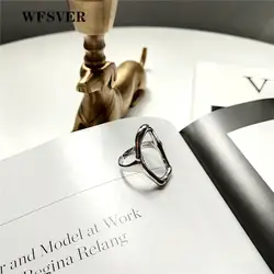 WFSVER ювелирные изделия из стерлингового серебра 925 пробы кольцо полое круглое ажурное кольцо для женщин вечерние модные ювелирные изделия