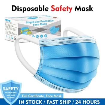 

In stock 3 Laye Mask dust protection Masks Disposable Face Masks Elastic Ear Loop Disposable Dust Filter Safety Mask Anti-Dust