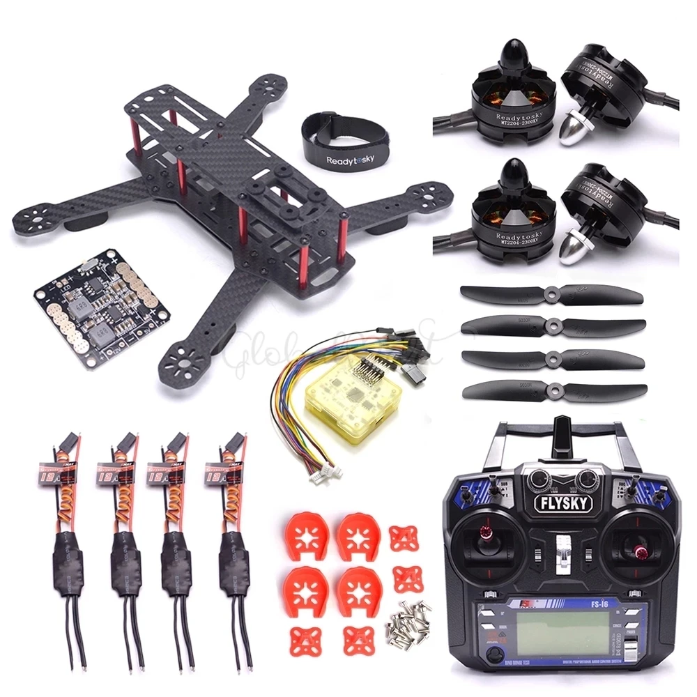 QAV250 250 мм рамка для квадрокоптера CC3D контроллер EVO 2204 2300kv двигатель 12A Simonk ESC Flysky I6 FS