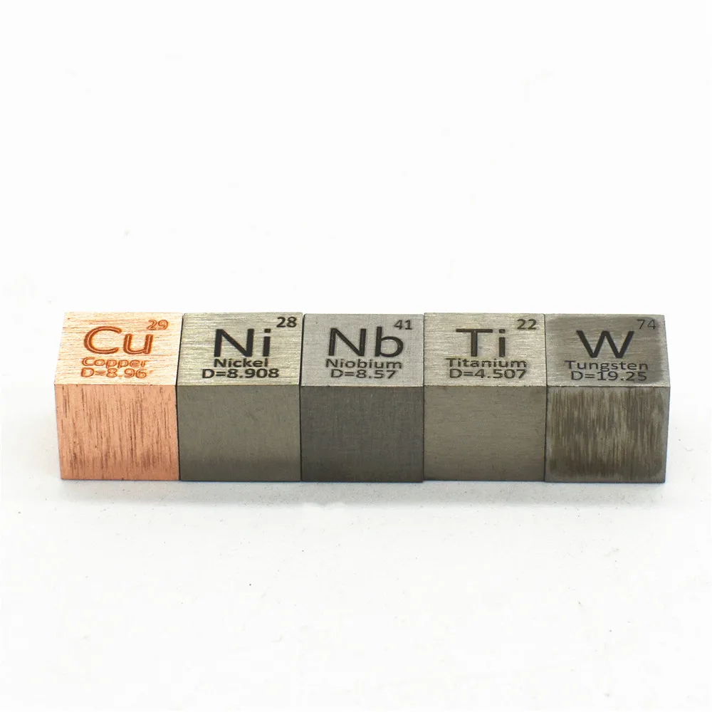 Tungsten Cube Copper Cube Titanium Cube Niobium Cube Nickel Cube One