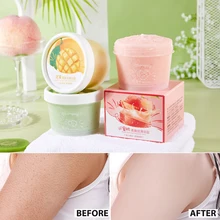 Body Scrub Remove Acne Fruit Exfoliating Oil Control Deep Cleaning Refreshing Soften Keratin Moisturizing Bath Salt Whole Body