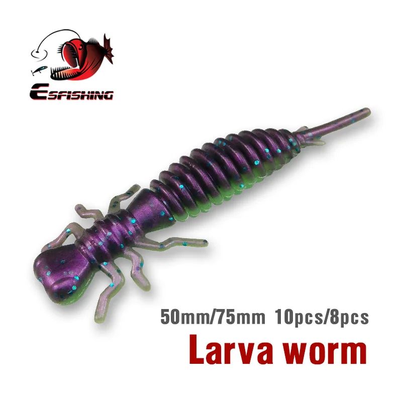 KESFISHING 2019 Новая Приманка Мягкая Личинка 50мм 75мм Рыболовные Приманки Червь Воблер