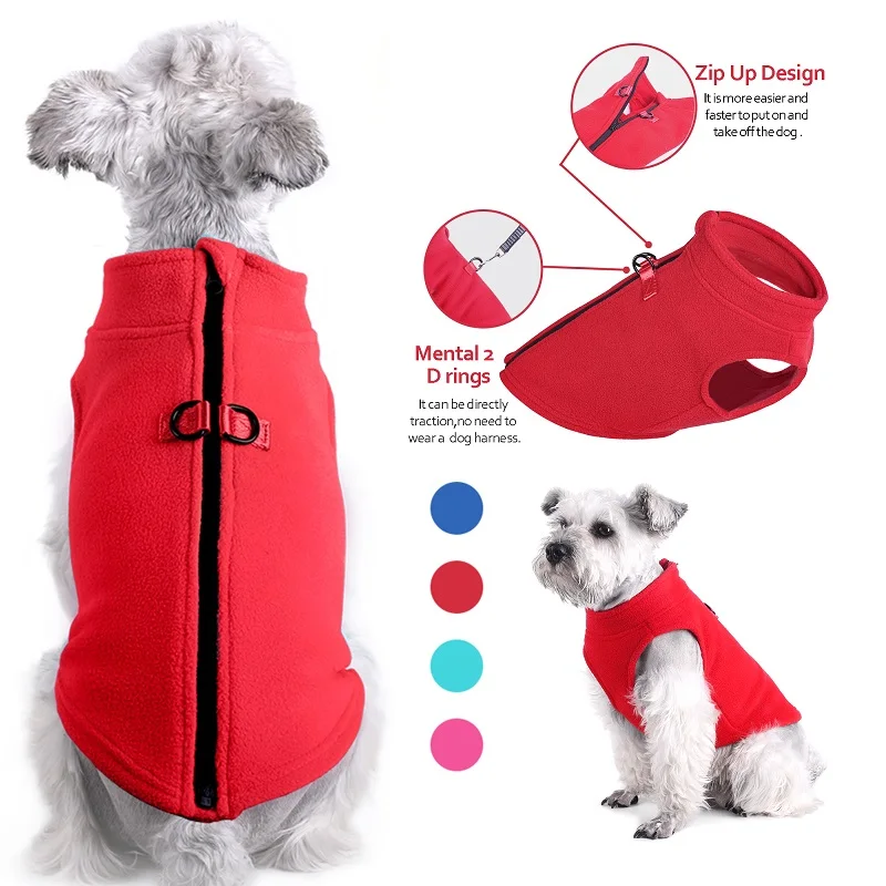 Winter Fleece Pet Dog Clothes Puppy Jacket French Bulldog Warm Coat Pug