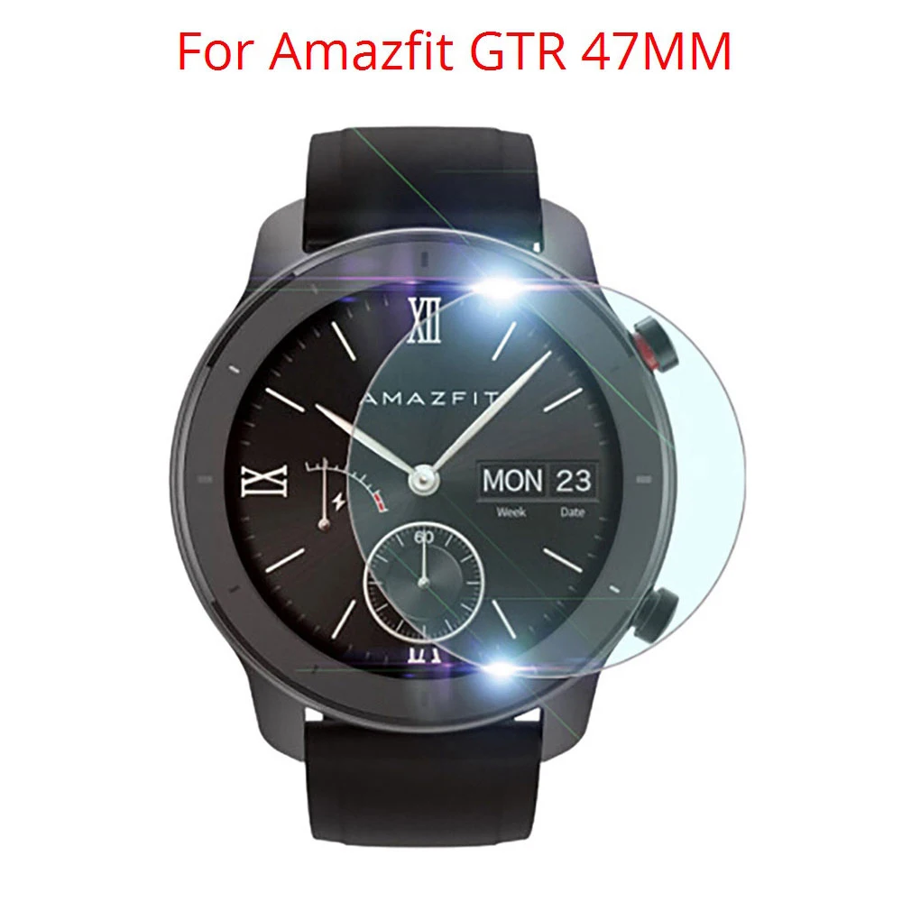 Transparent 47MM 9H 2.5D Закаленное стекло для защиты экрана для Huami AMAZFIT GTR 42 мм 47 мм Смарт-часы против царапин защитная прозрачная пленка - Цвет: Transparent 47MM