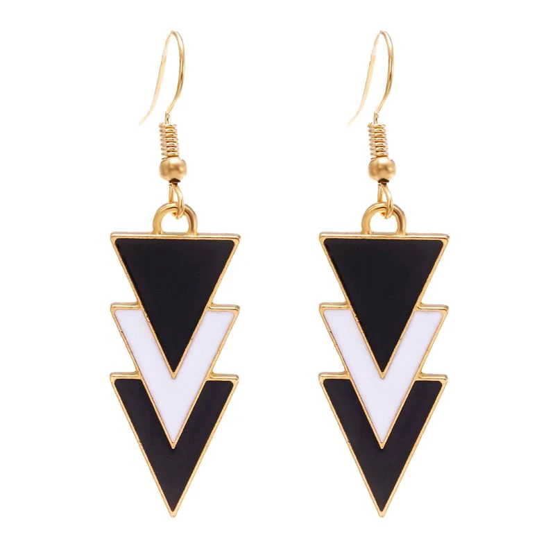 Korean Statement Earrings Black White Multi layer Triangle Dangle Drop Earrings For Women Fashion Jewelry 2020 Oorbellen Brincos|drop earrings|earrings fashionfashion drop earrings - AliExpress