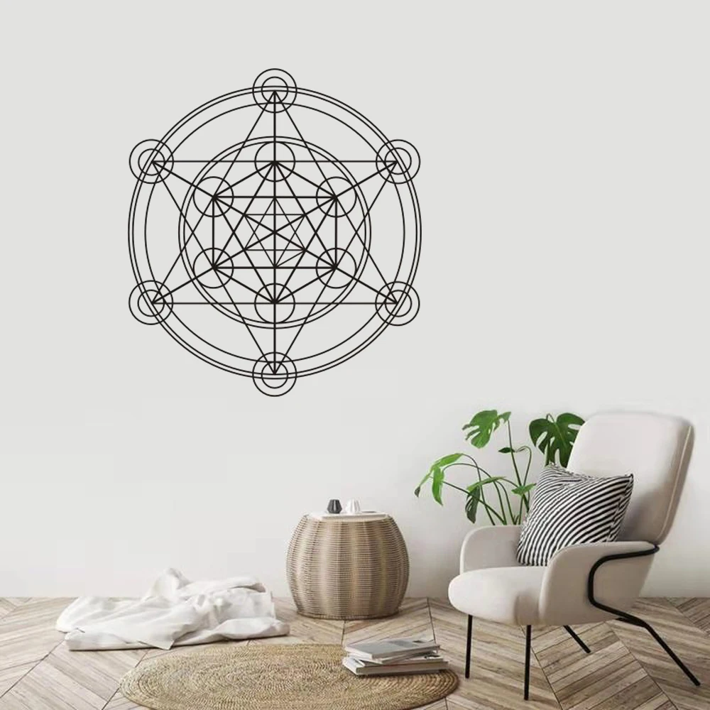 

Wall Decal Metatron's Cube Alchemy Geometric Wall Vinyl Sticker Mural Poster For wall Line Circle Mandala