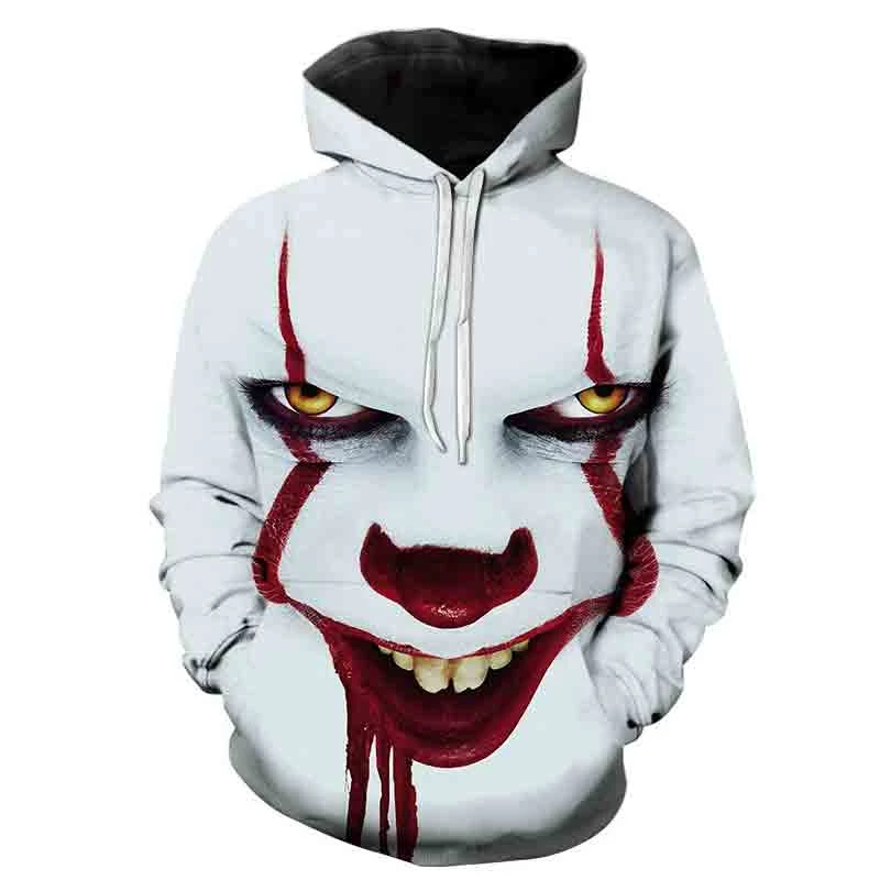 Sudaderas con capucha estampado 3D de película de IT Chapter Two, suéter informal de moda para hombre y mujer, suéter con estampado de payaso de capucha y sudaderas| -