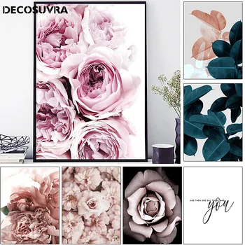 

Nordic style classic rose Peony flower posters and paintings on the wall art print pictures for the home living room decoration