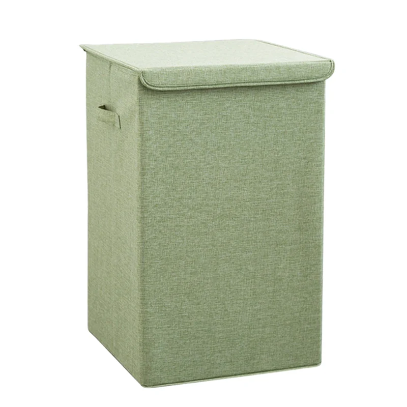 Green Хлопковая корзина для белья с крышкой для ванной комнаты корзина для белья большая кухня домашнее хранилище Корзина Складная Водонепроницаемая корзина для белья - Цвет: Green