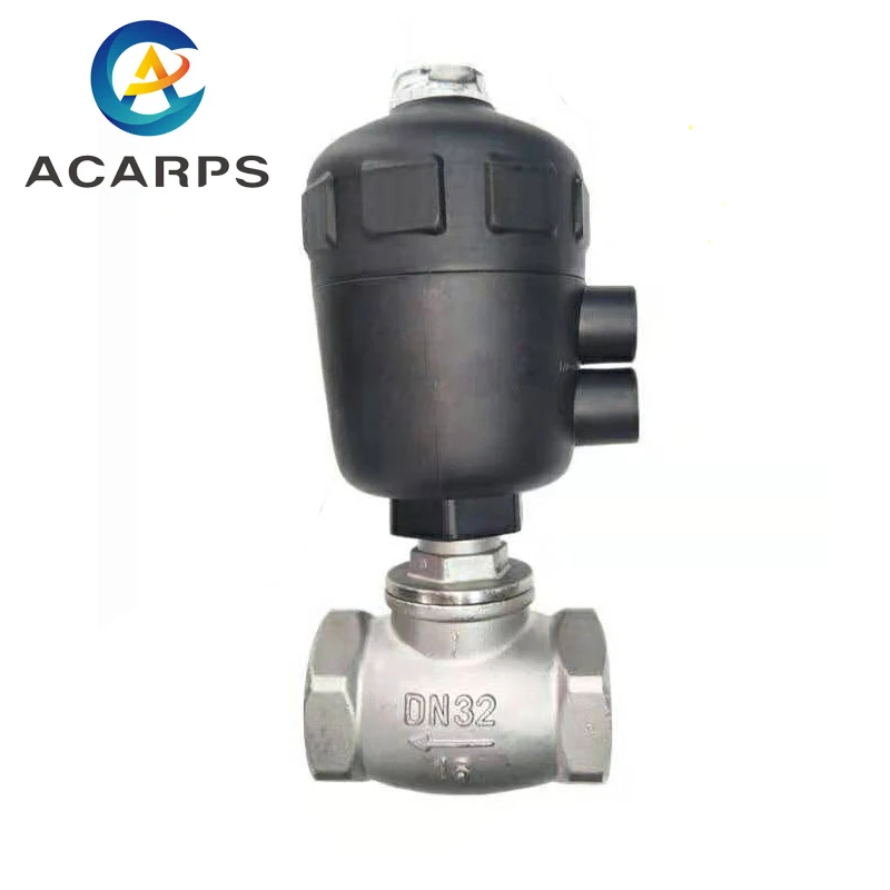 

DN32 304 Stainless Steel T-type Pneumatic Thread Water Stop Drum Valve PTFE Sealing