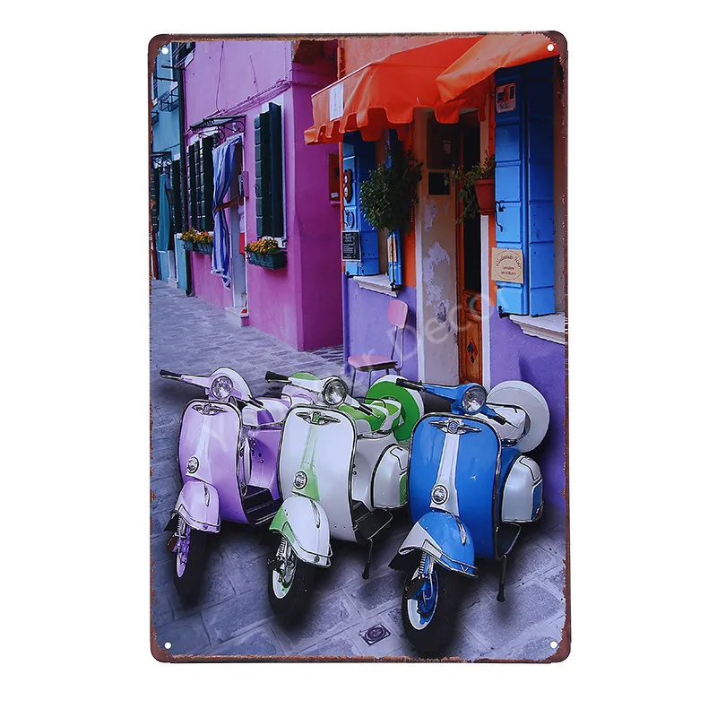 YD0343F Модники, металлические оловянные знаки, итальянские скутеры Lambretta Vespa, винтажная настенная табличка, гаражный магазин, Декор для дома, комнаты, плакат для мотоцикла - Цвет: YD0343F