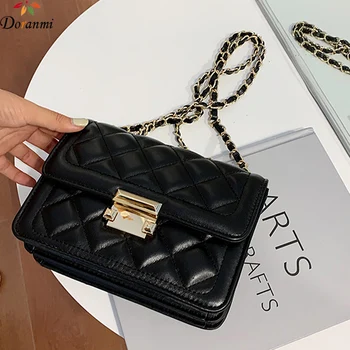 

DORANMI Diamond Lattice Flap Bags For Women 2020 Metal Rivet Shoulder Bag Female Square Bags Luxury Brand Bolsos Mujer BB647