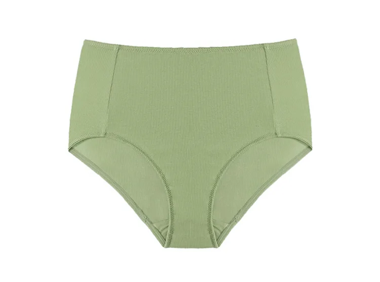highwaist green Wriufred, осенне-зимний бюстгальтер без косточек, модальный хлопок, без стального кольца, треугольная чашка, бюстгальтер, дышащее нижнее белье, женское белье большого размера - Color: highwaist green