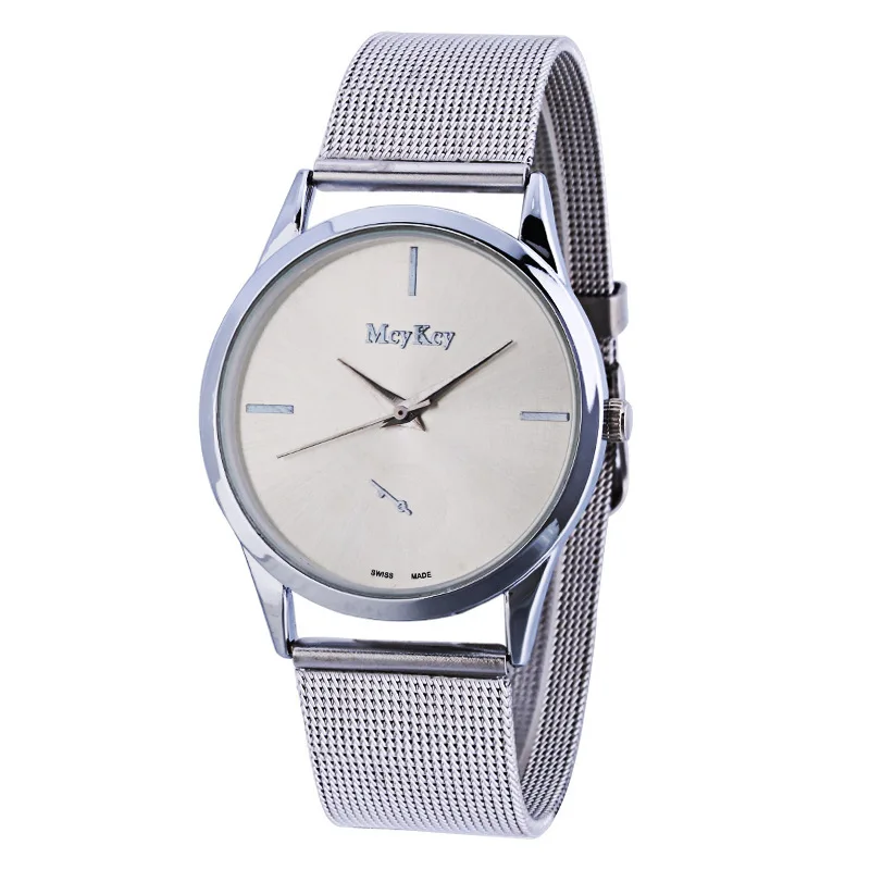 

Fashion mcykcy Stainless Steel Ultra-Thin Mesh Belt Watch Simple Glance for Both Men And Women Quartz Steel Belt Watch Currently