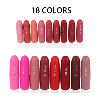 

18pcs/lot Miss Rose Velvet Matte Lipstick Waterproof Vampire Brown Beauty Red Golden Lips Batom Nude Lips Makeup Cosmetics