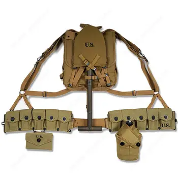 

MILITARY WWII WW2 US ARMY EQUIPMENT CONBINATION USMC UPPER BACKPACK WITH T SPADE armyshop2008