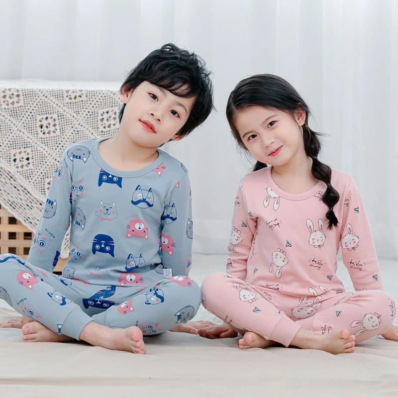 

Children Pajamas Sets Autumn Winter Kids Girl Long Sleeve Home Wear Cartoon Clothes Suit Children's Pyjamas Boy Home Wear