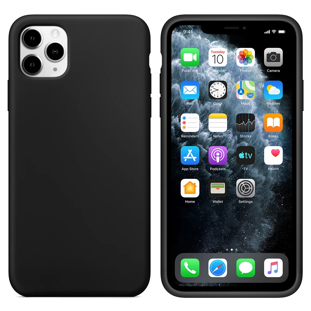 Черный Полностью универсальный чехол для IPhone 11 Pro Max xs max xr 876s plus, Силиконовый противоударный чехол с логотипом, лучше, чем - Цвет: Черный