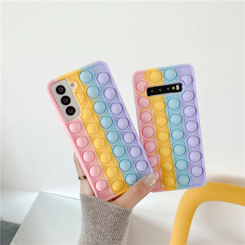 

Pop Bubble Fidget Toys Case For Samsung Galaxy S21 S20 FE S10 S9 S8 Plus Note 9 10 20 Ultra M01 M02s M10 M11 M12 M22 F12s J4 J6