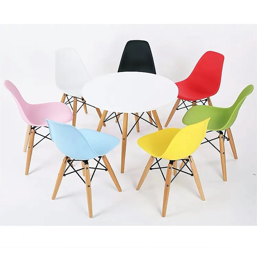 Детский стол детская мебель на буковых ножках с художественным дизайном с жестким пластиковое сиденье ПП кухонный стул домашний стул