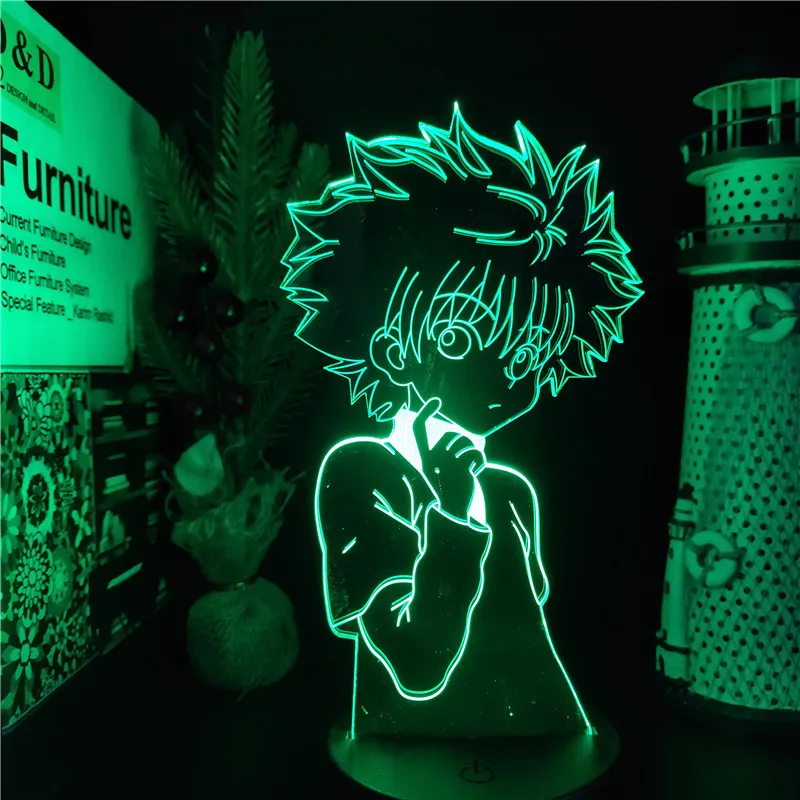 Аниме Hunter X 3D Lamp экшн фигурка Gon Freecss Killua Zoldyck Kurapika Hisoka Figma Спальня Декор HXH