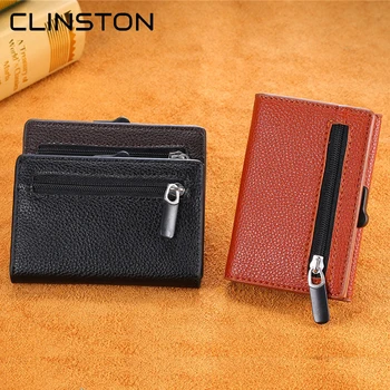 

NEW Blocking Men's Credit Card Holder RFID zipper Leather Bank Card Wallet Case Cardholder coin purse Protection Purse For Women
